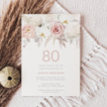 Gorgeous 80th Birthday Party Blush Floral Invitation<br><div class="desc">Gorgeous 80th Birthday Party Blush Floral Invitation
See matching collection in Niche and Nest Store</div>