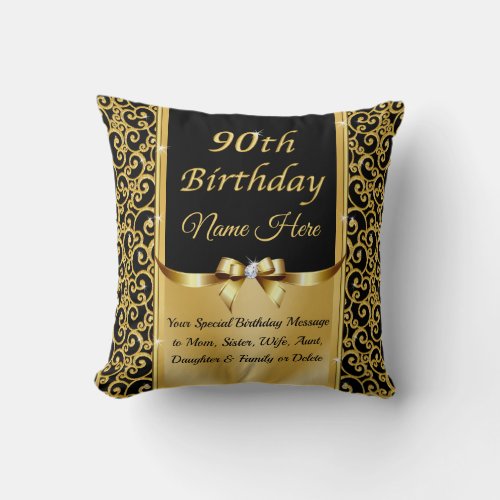 Gorgeous 90th Birthday Gifts for Mother Gramma Throw Pillow