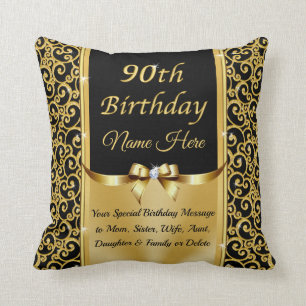 Gorgeous 90th Birthday Gifts for Mother, Gramma Throw Pillow