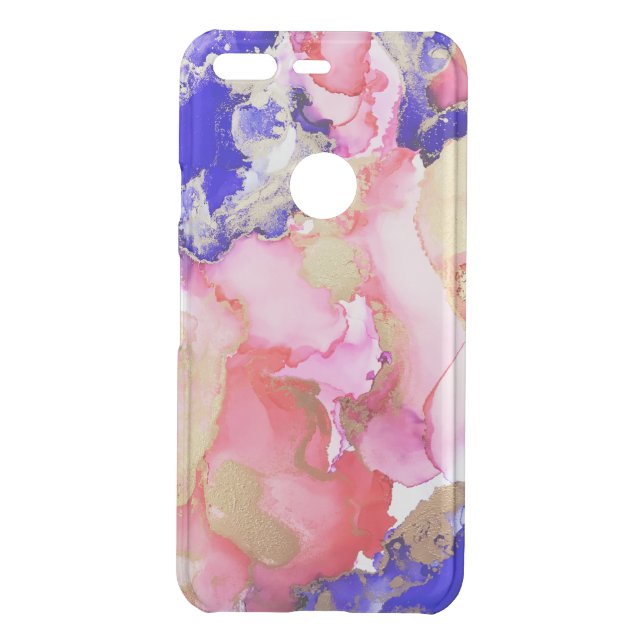 Gorgeous Abstract Art Liquid Purple Pink and Gold Uncommon Google Pixel Case (Back)