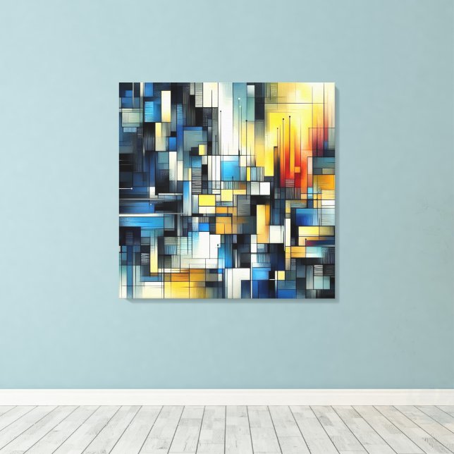 Gorgeous Abstract in Blue Canvas Print (Insitu(Wood Floor))