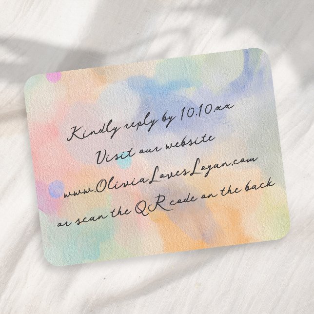 Gorgeous Abstract Watercolor Modern Script Wedding RSVP Card (Creator Uploaded)