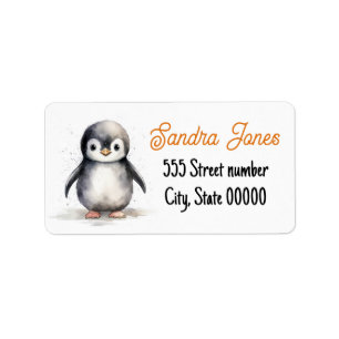 Gorgeous address labels cute penguin