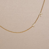 Gorgeous Adjustable Sideways Initials Necklace  (Front)