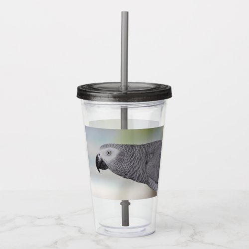 Gorgeous African Grey Parrot Acrylic Tumbler