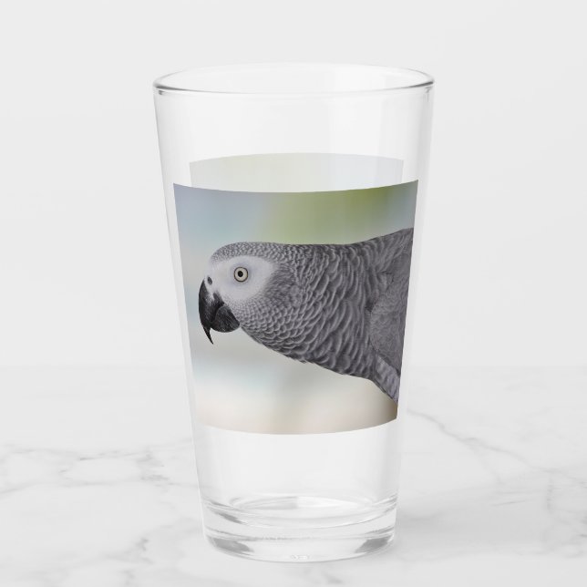 Gorgeous African Grey Parrot Glass (Front)
