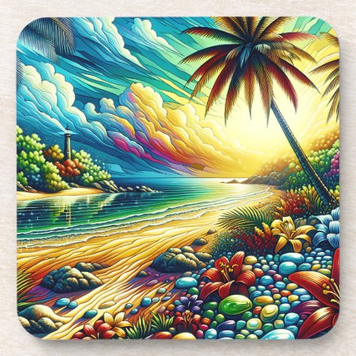 Gorgeous Ai Art  Coastal Beauty   Beverage Coaster