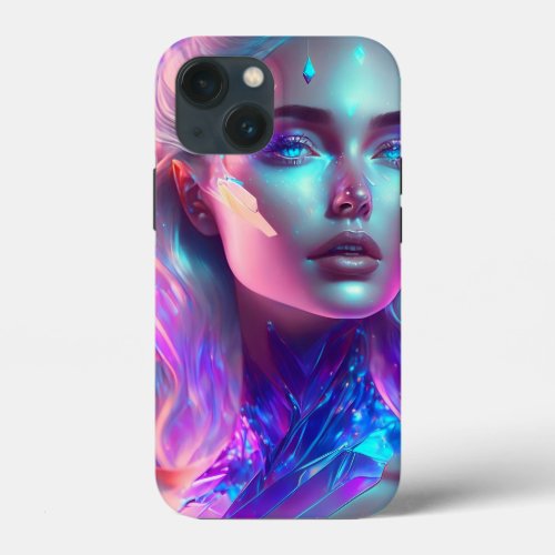 Gorgeous Ai Art Pretty Icy Glass like Woman iPhone 13 Mini Case