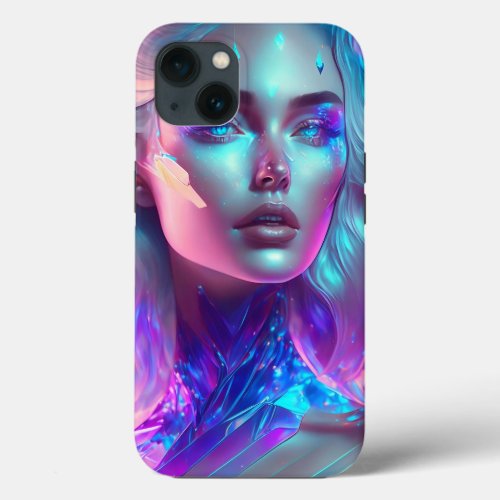 Gorgeous Ai Art Pretty Icy Glass like Woman iPhone 13 Case
