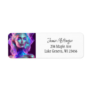 Gorgeous Ai Art Pretty Icy Glass like Woman Label