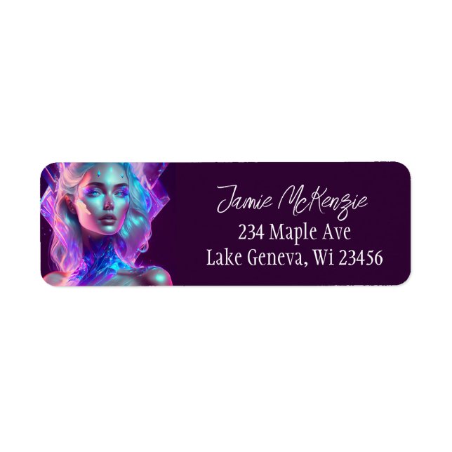 Gorgeous Ai Art Pretty Icy Glass like Woman Label (Front)