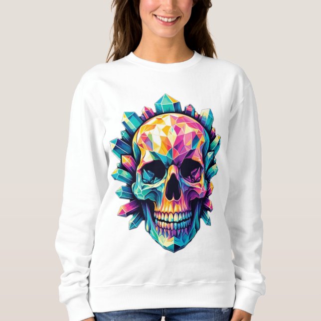 Gorgeous and Colorful Crystal Skull Sweatshirt (Front)