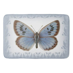 Gorgeous and Elegant Blue Butterfly Bath Mat