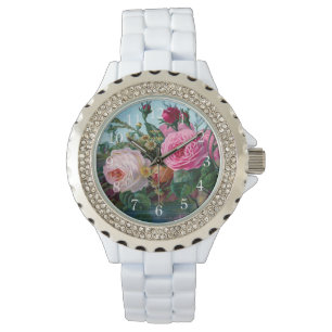Gorgeous and Elegant Vintage Roses Print Watch