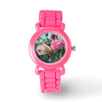 Gorgeous And Elegant Vintage Roses Print Watch by FUNNSTUFF4U at Zazzle