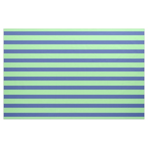 Gorgeous and Vibrant Cobalt Blue and Green Stripes Fabric