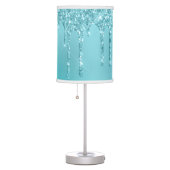 Gorgeous aqua blue mint & turquoise glitter drips table lamp (Right)