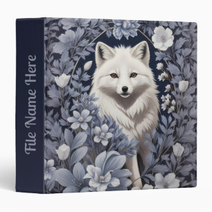 Gorgeous Arctic Fox William Morris Inspired 3 Ring Binder