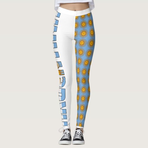 Gorgeous Argentina Flag and Sun Leggings