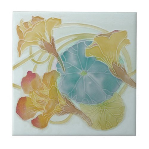Gorgeous Art Nouveau Floral Border Reproduction Ceramic Tile