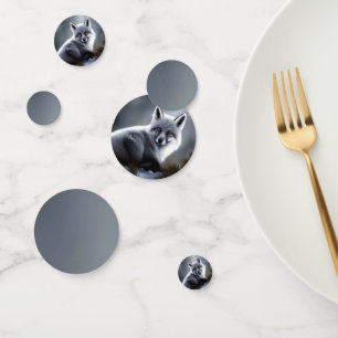 Gorgeous Artic Fox And Silver Tone Solid Confetti