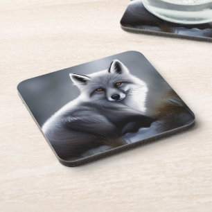 Gorgeous Artic Fox Beverage Coaster
