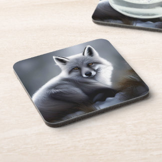 Gorgeous Artic Fox  Beverage Coaster