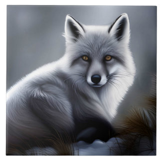 Gorgeous Artic Fox  Ceramic Tile