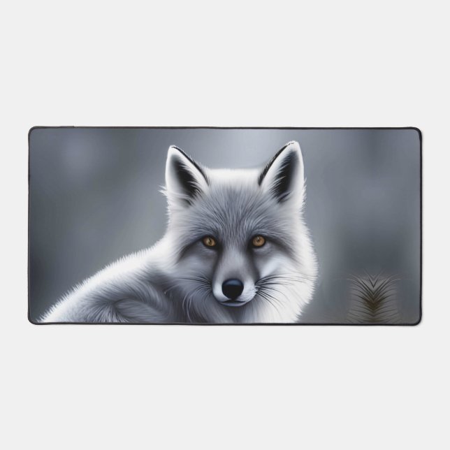 Gorgeous Artic Fox  Desk Mat (Front)