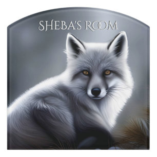 Gorgeous Artic Fox Door Sign