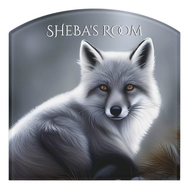 Gorgeous Artic Fox  Door Sign (Contour Front)