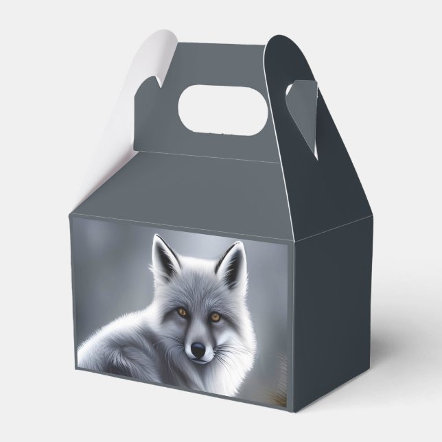 Gorgeous Artic Fox  Favor Boxes (Front Side)
