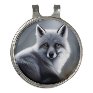 Gorgeous Artic Fox  Golf Hat Clip