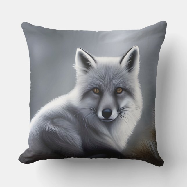 Gorgeous Artic Fox  Outdoor Pillow (Front)