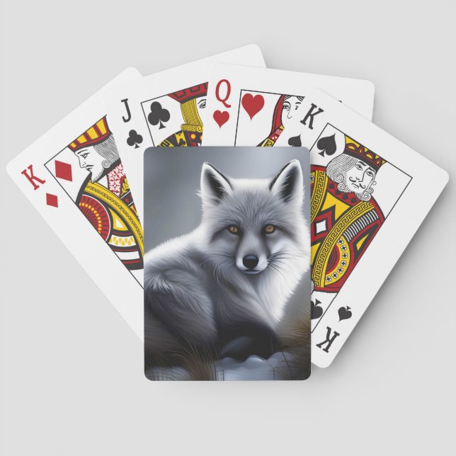 Gorgeous Artic Fox  Poker Cards (Back)