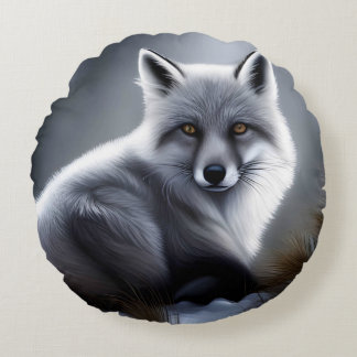 Gorgeous Artic Fox Round Pillow