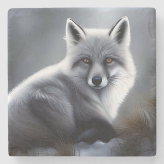 Gorgeous Artic Fox  Stone Coaster