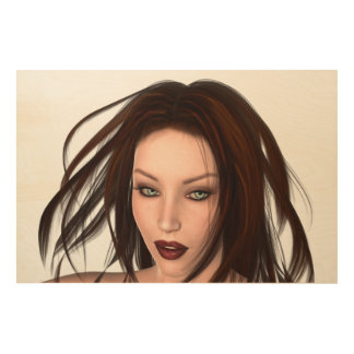 Gorgeous Auburn Haired Beauty Wood Wall Art