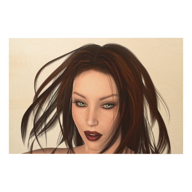 Gorgeous Auburn Haired Beauty Wood Wall Art (Front)