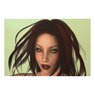 Gorgeous Auburn Haired Beauty Wood Wall Decor