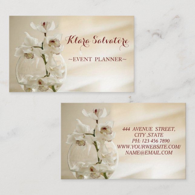 Gorgeous Awesome Beautiful Orchid Business Card (Front/Back)