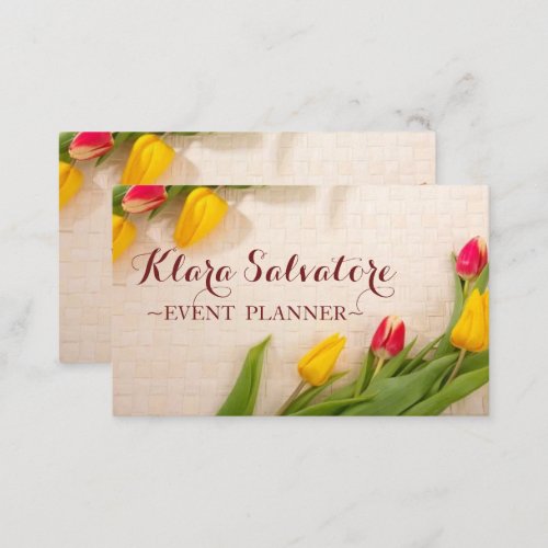 Gorgeous Awesome Beautiful Red And Yellow Tulip Business Card