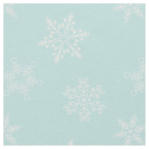 Gorgeous Baby Blue Snowflakes Christmas Pattern Fabric