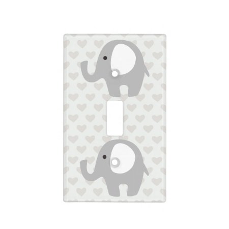 Gorgeous Baby Elephant In Neutral Gray Light Switch Cover