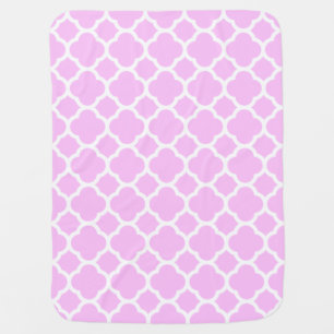 Gorgeous Baby Pink Quatrefoil Pattern Stroller Blanket