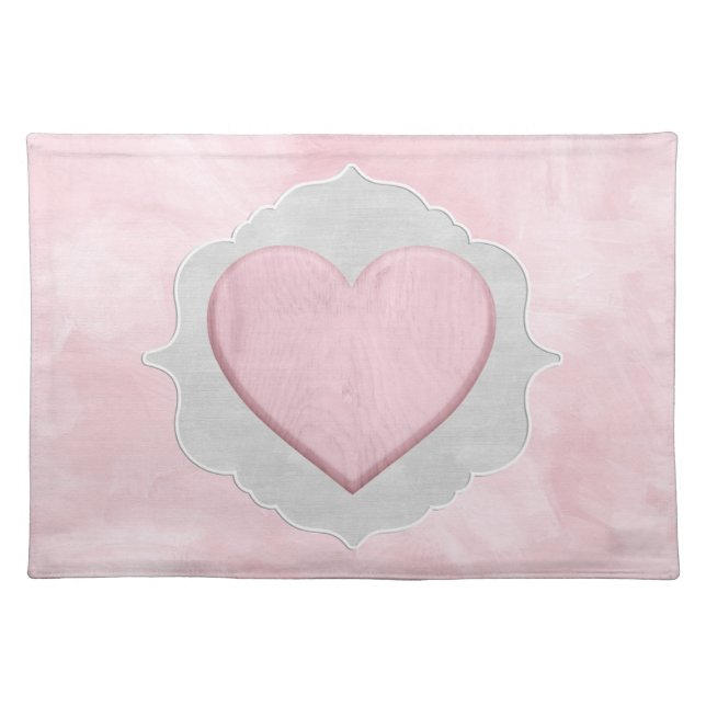 Gorgeous Baby Shower Pastel Pink Heart Placemat (Front)
