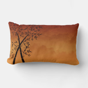 Gorgeous Bamboo and mountain view Lumbar Pillow