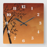 Gorgeous Bamboo and mountain view Zen Square Wall Clock