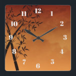 Gorgeous Bamboo and mountain view Zen Square Wall Clock<br><div class="desc">Gorgeous Bamboo and mountain view
zen yoga meditation</div>