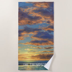 Gorgeous Beach Sunset in the Bahamas Beach Towel